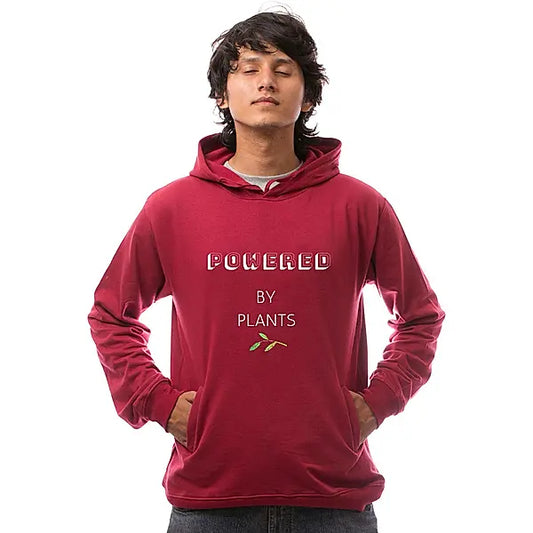 Powered by Plants Hoodie Maroon
