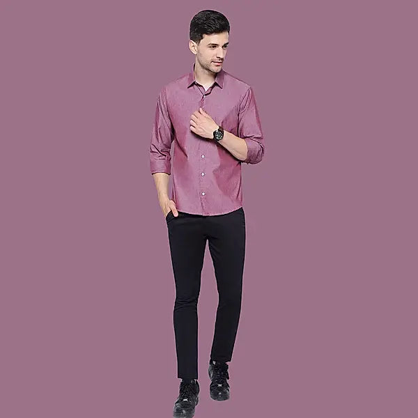 Glazed Turnip Purple Chambray Cotton Shirt