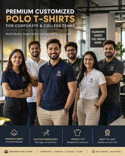 Custom Polo T-Shirts for Corporate & College Teams in India | Bulk Orders at Alma Mater Store
