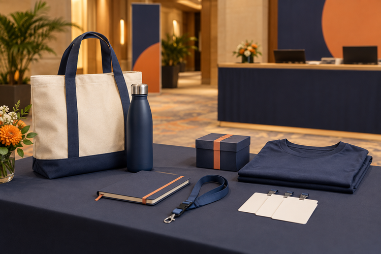 Corporate gifts arranged for conference attendees, speakers and event teams
