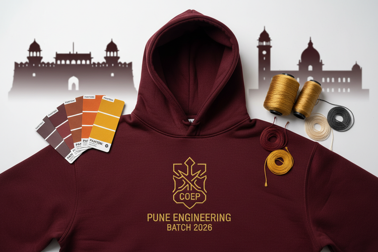 Custom Hoodies for Engineering Colleges in Pune: Bulk Batch Merchandise & Fest Swag