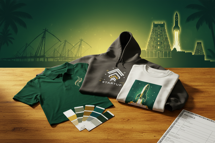 Corporate Uniforms & Startup Swag for Kochi IT Companies, Thiruvananthapuram Tech City & Kerala Corporates: Custom Bulk Apparel
