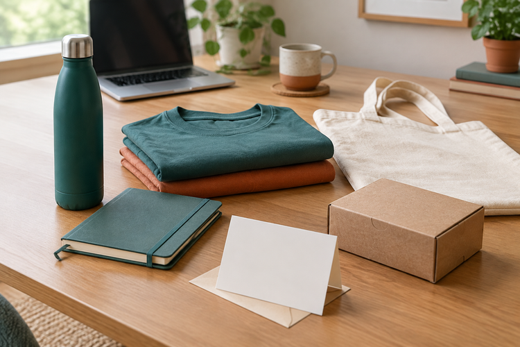 Practical employee gifts with a shipping box and greeting card for a distributed team