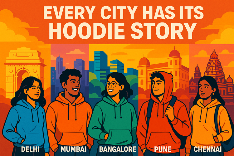 Top 5 College Cities in India Leading the Hoodie Trend  “Every city has its hoodie story.” 🎓👕