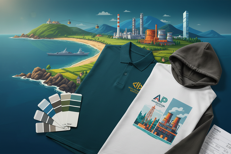 Corporate Uniforms & Startup Swag for Visakhapatnam IT Companies, HPCL Vizag & Andhra Pradesh Government: Custom Bulk Apparel