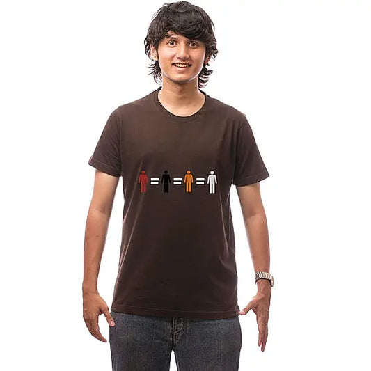 No Discrimination Tee Brown