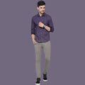 Bilberry Purple Printed Cotton Shirt