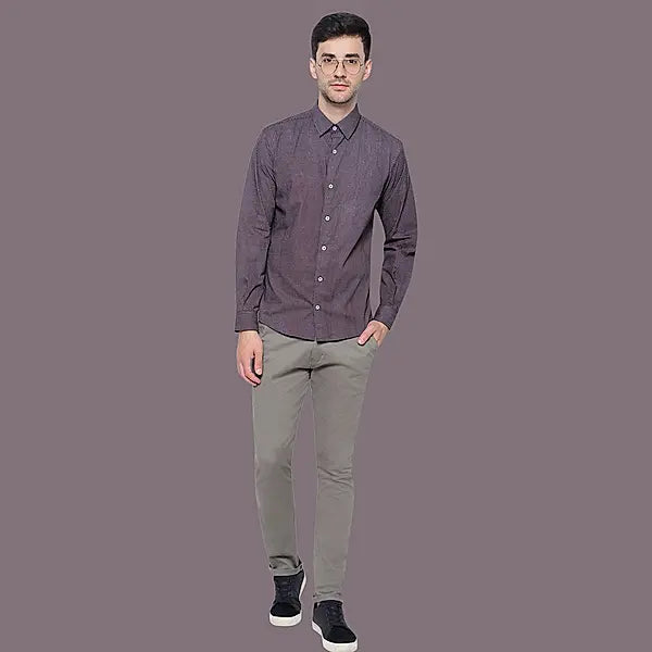 Inky Purple Micro Dot Cotton Shirt
