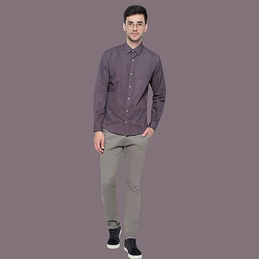 Inky Purple Micro Dot Cotton Shirt