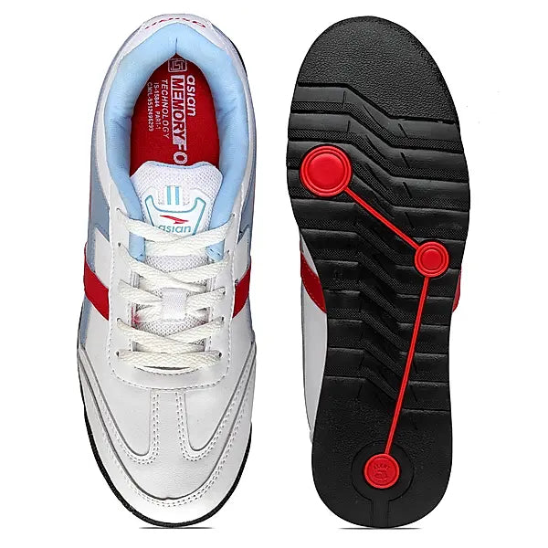 Asian Men's Men's Biker-02 White Slate Sporty Shoes